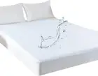 Kingnex Queen Mattress Protector Waterproof Fitted Sheet Style Queen, White