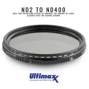55mm ND2-ND400 Twisting Multi-Coated Variable Neutral Density Filter