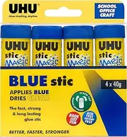 UHU Solvent Free 4 Blue Glue Sticks, (33-40576), 40g