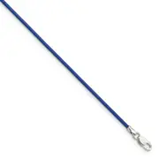 Sterling Silver 18Inch 1.5mm Royal Blue Leather Cord Necklace