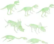 Toyvian 7Pcs Glow Dark Dinosaur Bone Model Educational PVC Dinosaur Skeletons for Parties and Creative Play Present for Boys