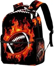 Travel Backpack,Small Backpack,Carry on Backpack,American Football in Fire,Backpack, A8jp2luajxsj, 11.5x8x16 in