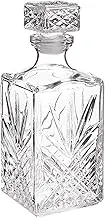 Bormioli Rocco Selecta Collection Whiskey Decanter - Sophisticated 33.75oz Diamond Decanter with Starburst Detailing - for Whiskey, Bourbon, Scotch & Liquor