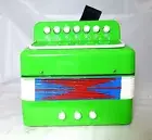 Small 7 Keys 3 Buttons Children Kids Button Toy Accordion Green