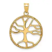 10k Yellow Gold Tree of Life in Round Frame Pendant 1.53g, L-29mm, W-20mm