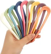9 Pcs French Hair Pin U Shaped Hair Pins Matte Hair Forks Colorful Hair Stick Plastic Hair Pins for Women Hairstyle Accessories