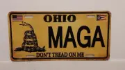 OHIO MAGA MAKE AMERICA DON'T TREAD ON ME TRUMP METAL AUTO TAG PLATE