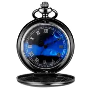 Mens Starry Sky Roman Numerals Dial Quartz Movement Pocket Watch Souvenir Gifts