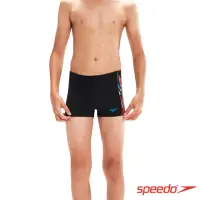 在飛比找momo購物網優惠-【SPEEDO】男孩 運動四角泳褲 Panel(黑/七彩線條