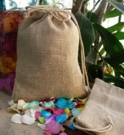 Natural Burlap Jute Gift Bags with Drawstrings, 12-Pack