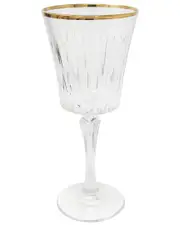 Vivience Set of 6 Water Glasses with Linear Design & Rim Detail