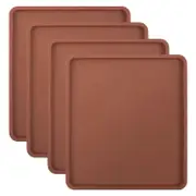 4PCS Silicone Dehydrator Mats with Edge - Silicone Sheets Compatible , Nonstick Silicone Tray Liner, High Temperature brown