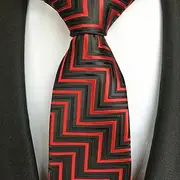 Red and Black Silk tie, Man Business tie, Casual White Collar tie tie