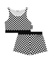 check-pattern tracksuit set 14Y,12Y,10Y Black