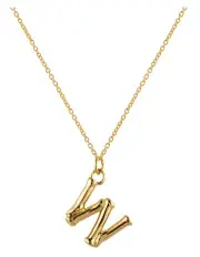 [Mocha] Letter W Initial Gold Necklace