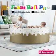 300PCS Ocean Foam Ball Pit Soft Kids Toys Play Pool Baby Playpen Fence 90X30CM