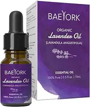 Baeyork Organic Bulgarian Lavender Oil, 15 mL (0.5 Fl Oz) - 100% Pure Essential Oil for Aromatherapy, Diffusers, and DIY
