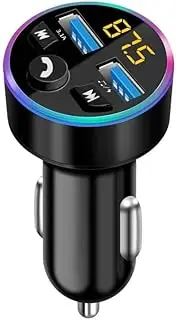 Car FM Transmitter, Bluetooth 5.0 Car Radio Audio Adapter MP3 Player, Car Bluetooth Radio Adapter with Dual USB Charger for Phone，and Tablets
