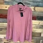 Needle & Cloth Mauve Linen Blend Button Down‎ Top Size XXL