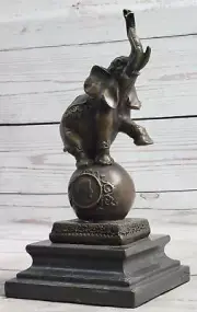 Handcrafted Detailed Elephant Bust Bronze Sculpture Signed Artist Bugatti Sale