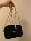 Chanel Beauty Blue Tweed Makeup Bag Holiday Gift Set 2023 Pouch with Chain Only