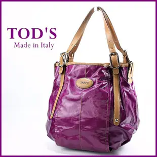 義大利製 TOD’S G-Bag 漆亮帆布 水桶型 肩背包 原價3萬多