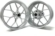 Silvery White Front and Rear Wheel Rims Compatible with Honda CBR1000RR 2008-2016, Motorcycle Replacement Accessories Parts