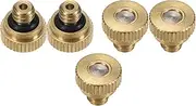 uxcell 5-Pack Brass Misting Nozzle, 0.012" 0.3mm Orifice 10/24 UNC O-Ring Replacement Mister Nozzles Plug Mister Heads for Garden Patio Outdoor Cooling System Low-Pressure Atomizing