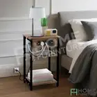 Sofa Bed Side Table Narrow End Hall Entry Lamp Laptop Desk with Charging Station