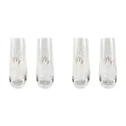 2x 2pc Urban 16cm Mr Mr Champagne Flute Glass Stemless Drink Cup Glassware Gold