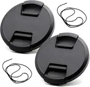 55mm Lens Cover for Sony FE 28-70mm f/3.5-5.6 OSS Lens for Sony Alpha a7R Ⅲ Ⅳ, Fire-Rock Snap-On Front Lens Cap Cover for Nikon D7100 D5600 with Nikkor AF-P 18-55mm Lens-2Packs