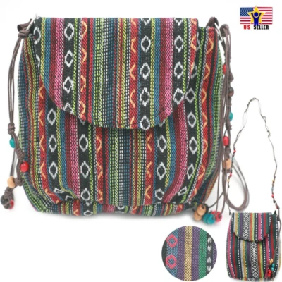 Azteken Umhängetasche Boho Bohème Hand Tasche Tribal Indian Muster Coachella