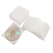 CD/DVD/BluRay Sleeves,Double-Sided Refill Plastic Sleeve for CD and DVD White