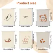 6 Pcs Bread Bag with Drawstring Natural Linen Bread Storage Bag Reusable NXX)
