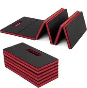 Thick EVA Mechanic Kneeling Mat - Foldable Waterproof Garage Mat for Auto Repair, Gardening, Camping, Home Gym - 46.5x15.8 Black & Red