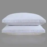 Pack of 2 White Goose Feather Polyester Bed Pillows Queen/Standard Size- Soft...