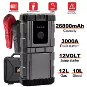 3000A Jump Starter 2000A Portable 12 Volt Car battery Heavy duty high booster