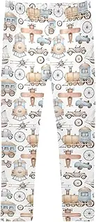 [Joisal] Chic Planes White Leggings for Girls, Soft for Girls Active Leggings, 4t Girls Leggings