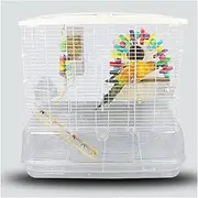 Flight Cage Bird Cage Parrot Cage Large Breeding Cage with Food Container Suitable ，for Parakeets Canaries Love Birds Small Parrots Transparent Aviary Bird Cage (Color : Clear)