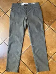$228 New Brax WOO.LOOK Cadiz Men 38x34 Gray Micro Check 5 Pocket Chino Pants 38