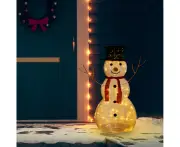 Snowman decoration 90cm white thick fabric 90 LED lights 8 modes