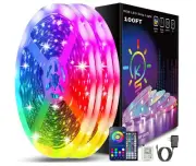 100ft Color Changing RGB Led Strip Lights Bluetooth Smart App Control Music Syn