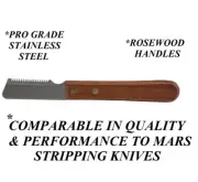 Left Hand DOG STRIPPING KNIFE Coat Stripper Carding*COARSE 329*Compare to Mars