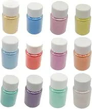 SHINEOFI 12 Pcs Mica Powder Pearl Pigment Set Natural DIY Paint Pigments for Soap Making Bath Bombs Nail Art Safe for Skin Cosmetic Grade Purity