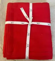 NWT Ashley Madden Red 100% Pure Linen 60 X 90 Rectangle Tablecloth