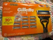 BRAND NEW GILLETTE FUSION 5 REFILL RAZOR BLADES, 12 Cartridges