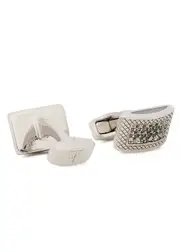 Tateossian Lattice Crystal-embellished Silver-tone Cufflinks One Size