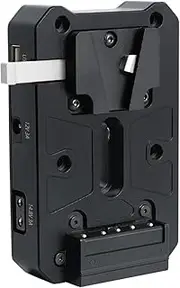 CaTeFo Mini V Mount Battery Adapter Plate, Power Supply Splitter with USB-C PD 100W Input Fast Charger and Output, USB-A/D-TAP/DC8V 12V Output for DSLR Camera