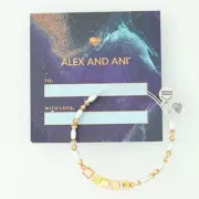 New ALEX AND ANI Glow Swarovski Crystal Bead Bangle Bracelet Golden Orange