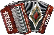 SofiaMari SM3112 Accordion Package: 31 Button, 12 Bass, Diatonic Accordion with Case and Straps (Sol/GCF, Red Pearl)